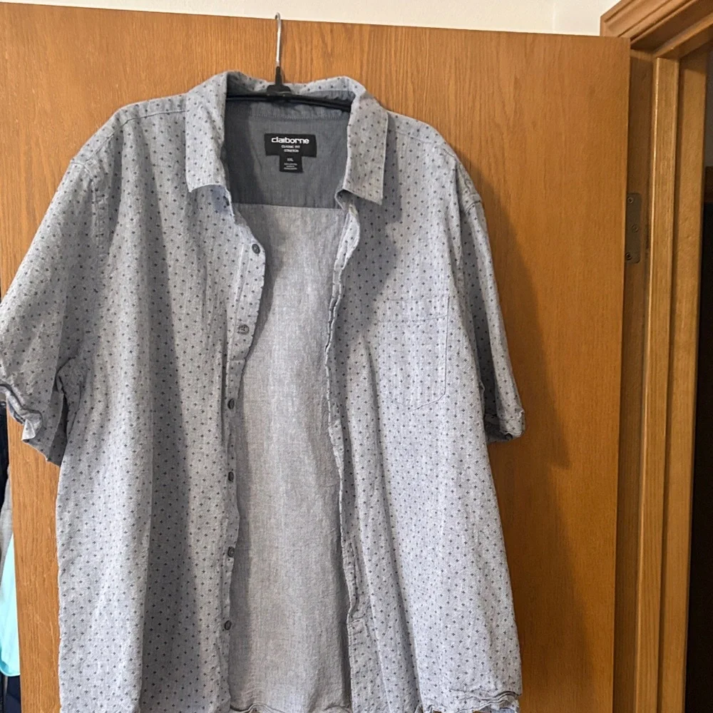 Claiborne Blue Patterned Men's Shirt - Picture 1 of 2